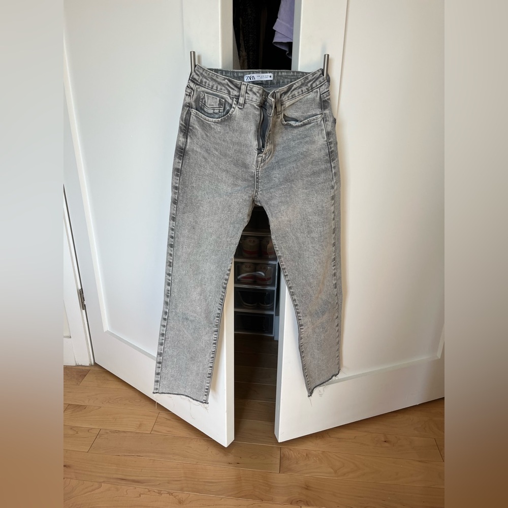 Zara Grey Wash Straight Leg Jeans